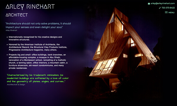 Click to visit site in new tab Architect Arley Rinehart