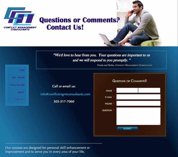 Click to visit site in new tab Conflict Management Consultants Contact page